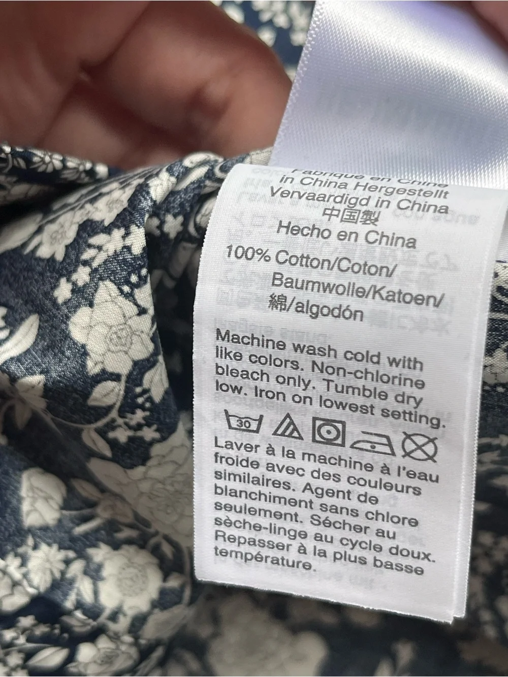 J Crew Liberty Of London Classic Fit Boy Shirt Ruffle Collar Blue Floral Small